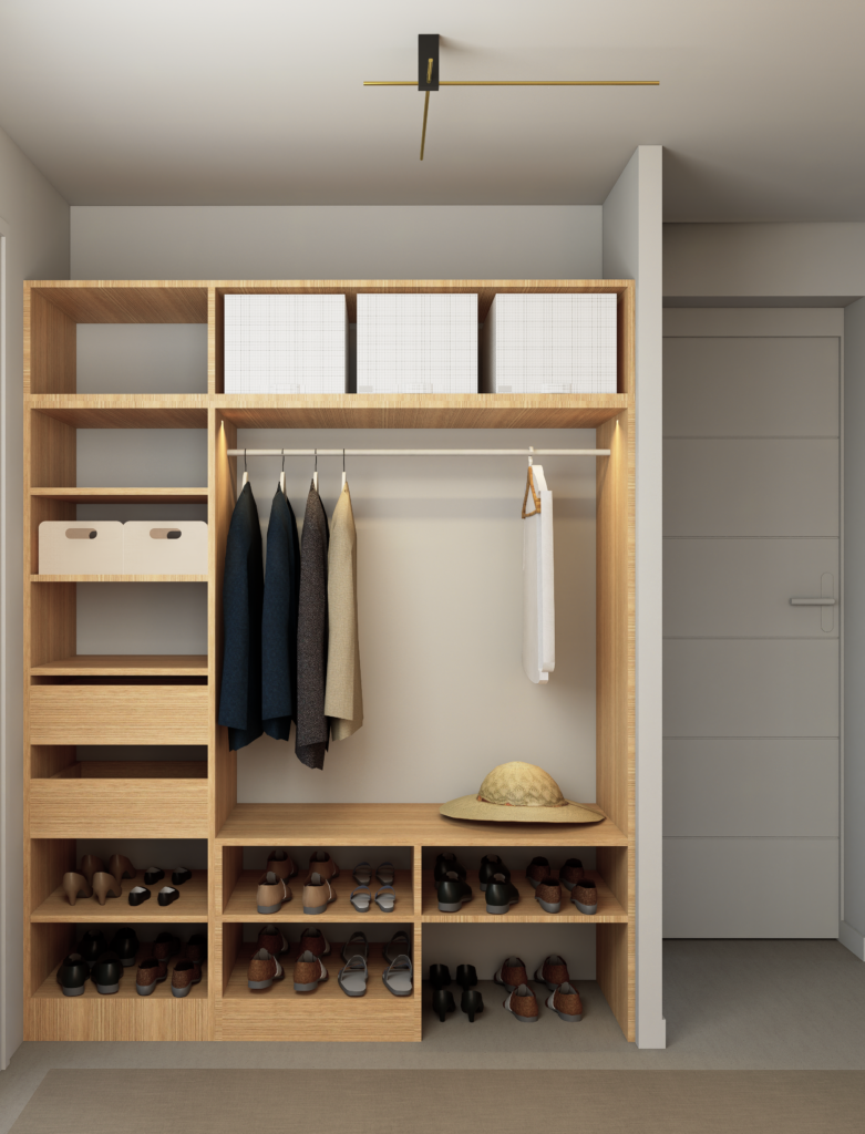 interieur de placard d'entrée sur mesure