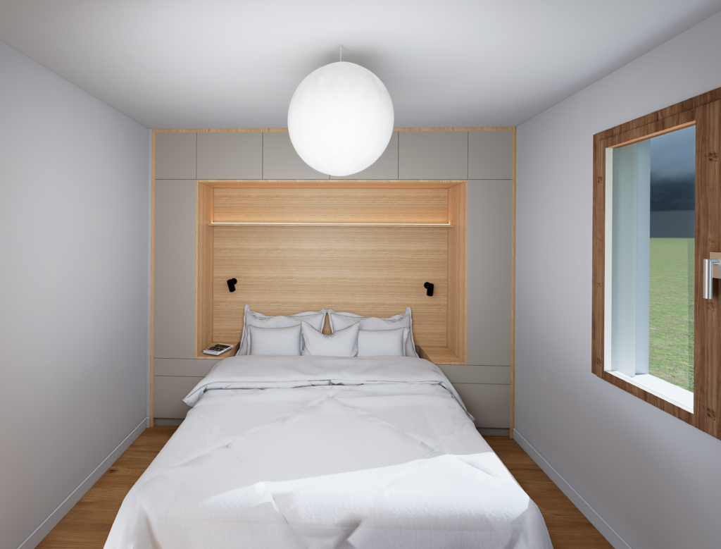 pont de lit sur mesure vu de loin