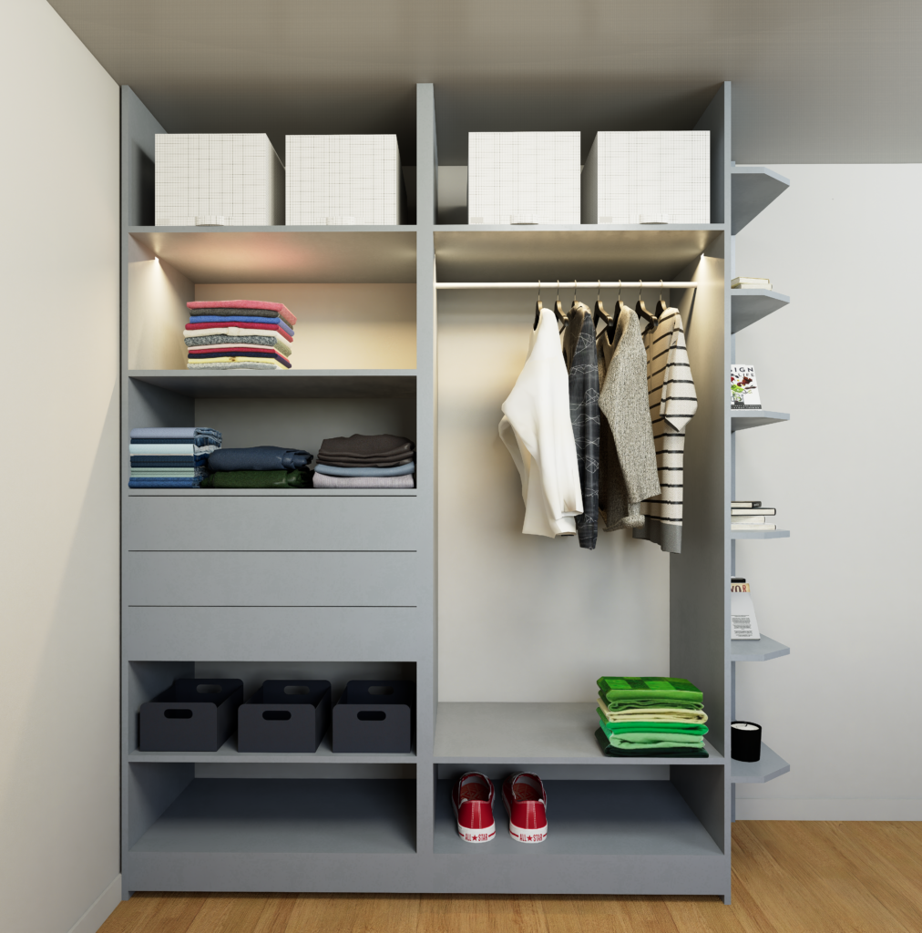 interieur du dressing sur mesure en photo réalisme