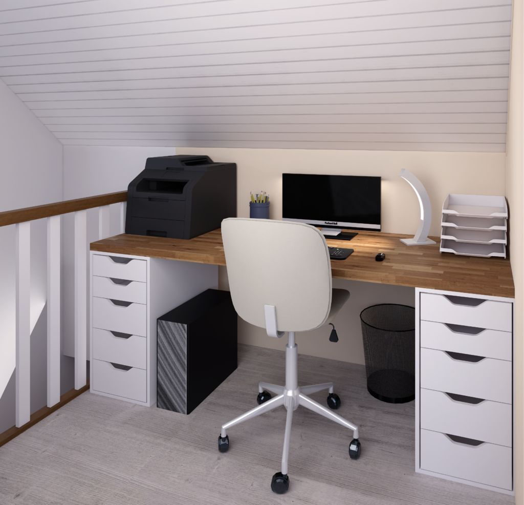 COIN BUREAU vu de droite EN PHOTO REALISME